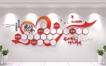 大氣創(chuàng)意企業(yè)員工風采展示文化墻