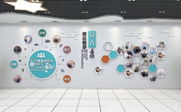 蜂窩造型企業(yè)員工風(fēng)采照片墻模板